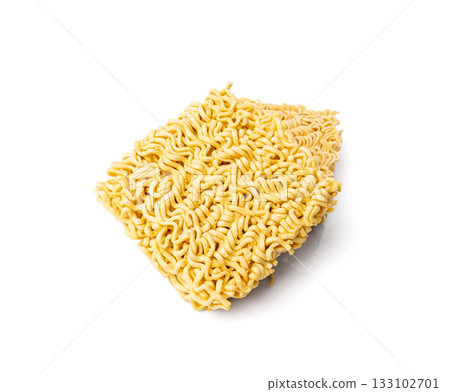 Raw Instant Noodles Isolated, Dry Ramen Noodle, Uncooked Korea Vermicelli, Fast Chinese Pasta 133102701