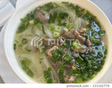 Vietnamese transparent soup with rice noodles Vietnamese transparent soup with rice noodles 133102779