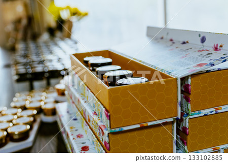 Beekeeper working collect honey. Beekeeping concept. Beekeeper working collect honey. Beekeeping concept. 133102885