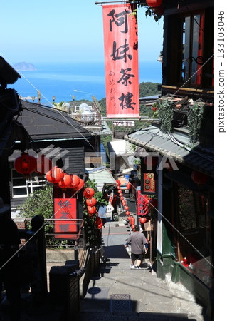 Jiufen: Xianqi Road overlooking the sea 133103046