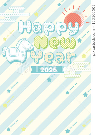 馬年新年賀卡模板流行新年 133103503