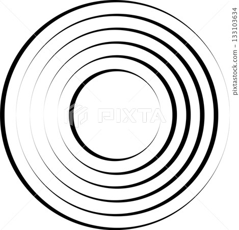 Concentric circles. Round line pattern Concentric circles. Round line pattern 133103634