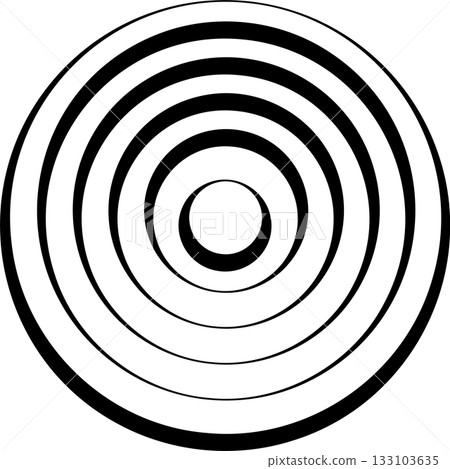 Concentric circles. Round line pattern Concentric circles. Round line pattern 133103635