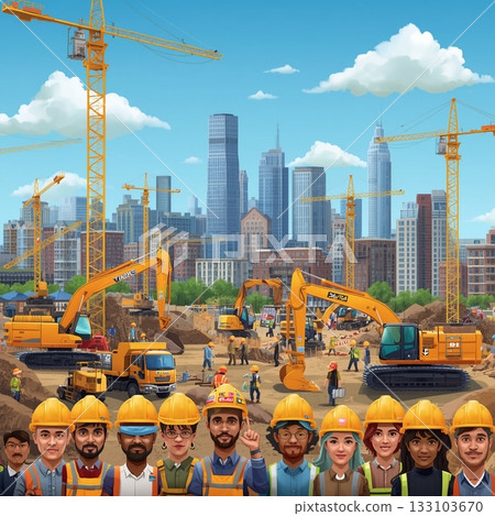 在施工現場工作的人 133103670