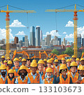 建築物和工人 133103673