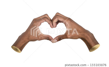 Hand forming heart shape gesture, symbol of love, care, friendship and unity, positive sign of Hand forming heart shape gesture, symbol of love, care, friendship and unity, positive sign of 133103876
