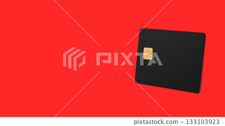 Black card banner. Minimalistic credit and debit plastic card on red background, symbolizing Black Black card banner. Minimalistic credit and debit plastic card on red background, symbolizing Black 133103923