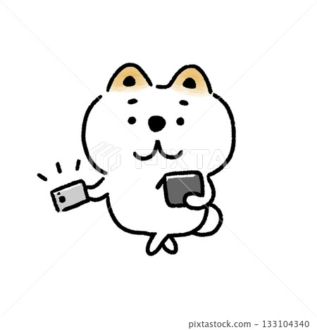 白色柴犬用卡支付 133104340