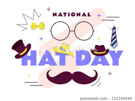 National Hat Day Vector Illustration Featuring January 15 To Celebrate The Diverse Range Of Hats From Around The World In a Flat Style Background 133104349