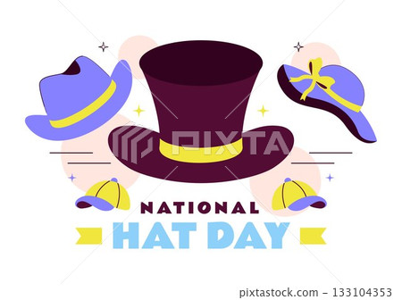 National Hat Day Vector Illustration Featuring January 15 To Celebrate The Diverse Range Of Hats From Around The World In a Flat Style Background 133104353