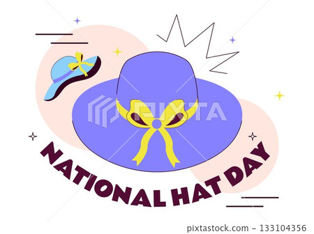 National Hat Day Vector Illustration Featuring January 15 To Celebrate The Diverse Range Of Hats From Around The World In a Flat Style Background 133104356
