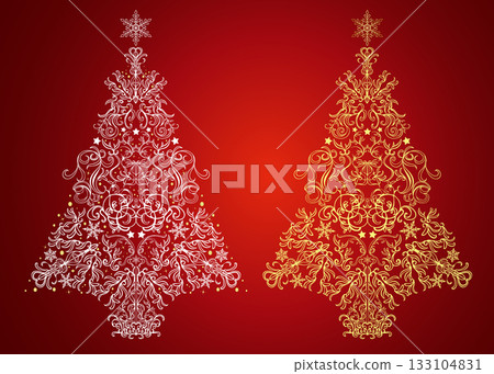 Fashionable Christmas tree illustration Fashionable Christmas tree illustration 133104831