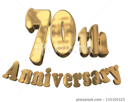 3DCG文字“70週年紀念/70週年紀念標誌閃耀” 133105325