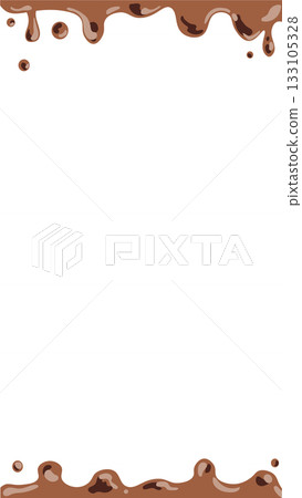 Vertical, melting chocolate simple frame illustration 133105328