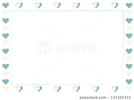 Mint green and white heart frame illustration Mint green and white heart frame illustration 133105333