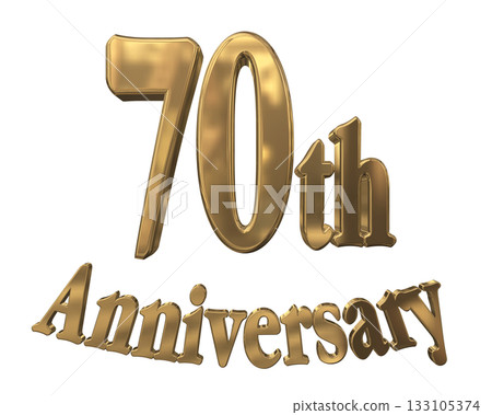3DCG text "70th Anniversary/70th Anniversary Mark Sparkle" 133105374