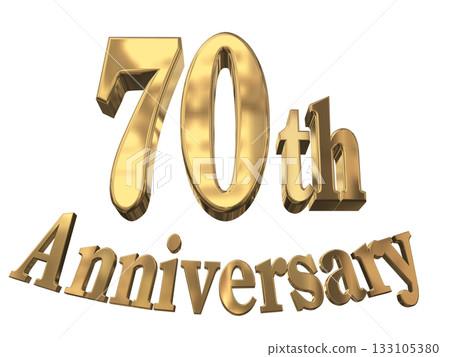 3DCG text "70th Anniversary/70th Anniversary Mark Sparkle" 133105380