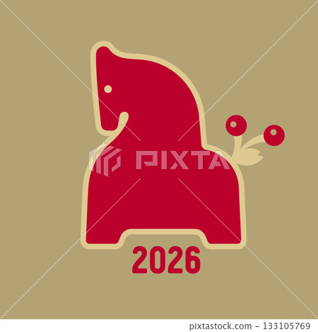 Red fire horse 2026. Horse silhouette. Logo Red fire horse 2026. Horse silhouette. Logo 133105769