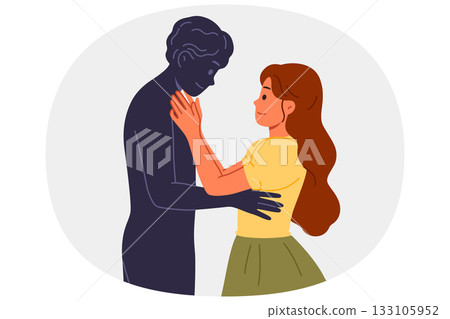 Woman with problems in relationship with imaginary boyfriend needs help of psychotherapist Woman with problems in relationship with imaginary boyfriend needs help of psychotherapist 133105952