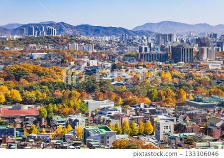 Autumn view of Seoul city from Mt. Inwangsan, South Korea Autumn view of Seoul city from Mt. Inwangsan, South Korea 133106046