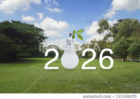 Happy new year 2026 ecological cover concept Happy new year 2026 ecological cover concept 133106070