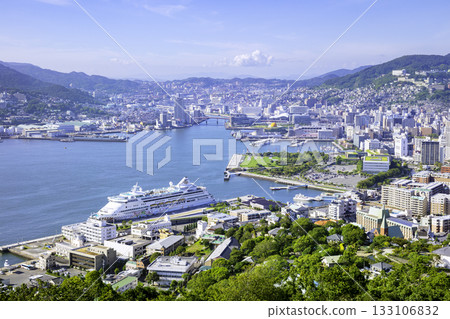 A spectacular view of Nagasaki from the Nabekanmuriyama Observatory (Nabekanmuriyama, Nagasaki City, Nagasaki Prefecture) A spectacular view of Nagasaki from the Nabekanmuriyama Observatory (Nabekanmuriyama, Nagasaki City, Nagasaki Prefecture) 133106832