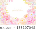 Soft and gentle Japanese pattern and floral background material 133107048