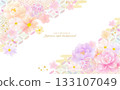 Soft Japanese pattern and floral background material 133107049