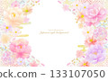 Soft and gentle Japanese pattern and floral background material 133107050