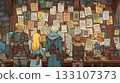 A scene with a message board from an alternate world fantasy 133107373