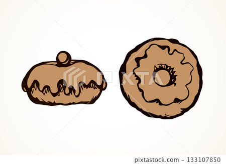 Donut. Vector drawing 133107850