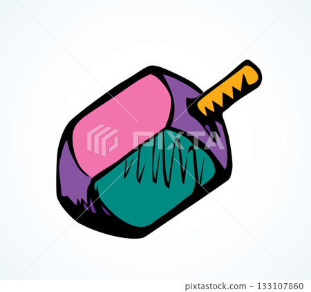 Jewish holiday symbol. Dreidel. Sketch 133107860