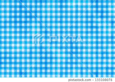 藍色和淺藍色格子圖案背景水彩紋理 133108078