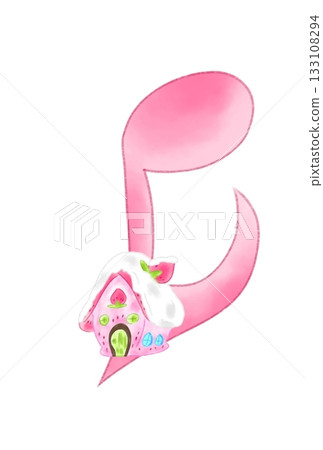 Musical note with snowy house Musical note with snowy house 133108294