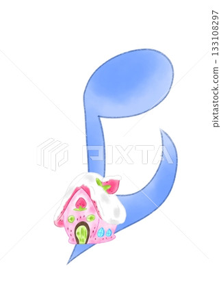 Musical note with snowy house Musical note with snowy house 133108297