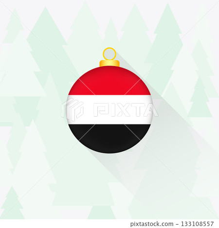 Yemen National Flag Christmas Decoration. Yemen National Flag Christmas Decoration. 133108557