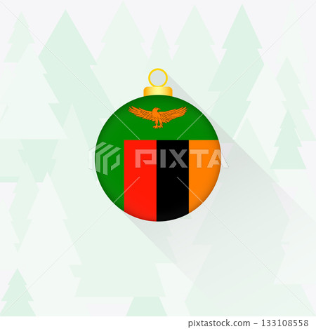 Zambia National Flag Christmas Decoration. 133108558