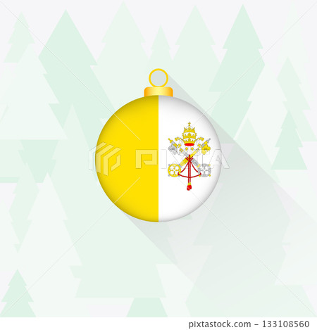 Vatican City National Flag Christmas Decoration. Vatican City National Flag Christmas Decoration. 133108560