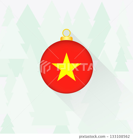 Vietnam National Flag Christmas Decoration. Vietnam National Flag Christmas Decoration. 133108562