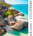 Anse Source D'Argent - the most beautiful beach of Seychelles. La Digue Island, Seychelles 133109080