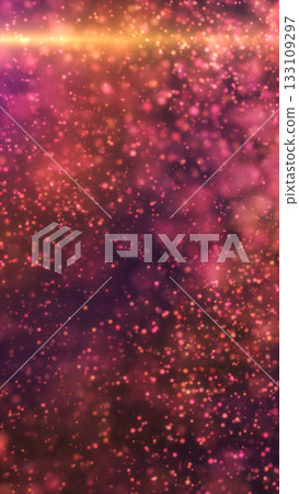 Abstract golden and pink glitter particles with soft bokeh glow and warm festive atmosphere Abstract golden and pink glitter particles with soft bokeh glow and warm festive atmosphere 133109297