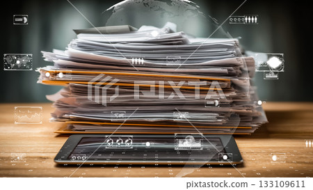 一種結合紙本文件和數位視覺化的業務轉型概念 133109611