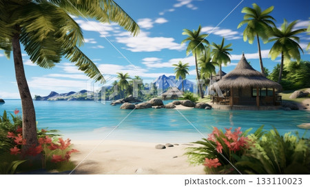 A tropical island paradise for a relaxing virtual escape A tropical island paradise for a relaxing virtual escape 133110023