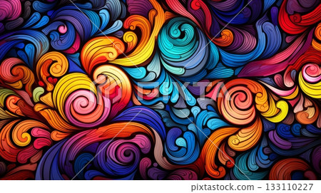 Fusion of colors forming an intricate and eye catching design 133110227
