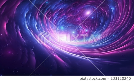 Futuristic hyper space landscape with cosmic swirls 133110240