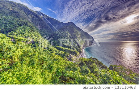 Panoramic coastal landscape of Taiwan with cliffs and calm sea Panoramic coastal landscape of Taiwan with cliffs and calm sea 133110468