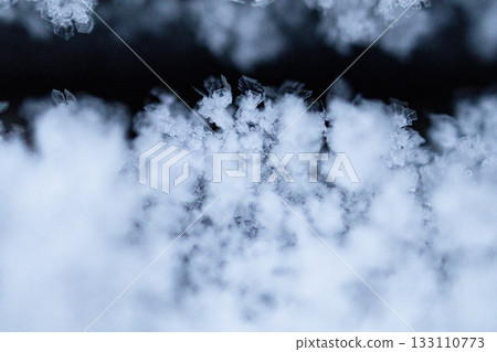 Macro shot of ice crystals with blue tone creating winter abstract background Macro shot of ice crystals with blue tone creating winter abstract background 133110773