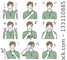 Various facial expressions of men in polo shirts: Normal 3 Various facial expressions of men in polo shirts: Normal 3 133110885