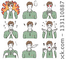 Various comical expressions of men in polo shirts Various comical expressions of men in polo shirts 133110887