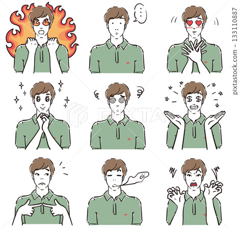 穿著polo衫的男士們的各種滑稽表情 133110887